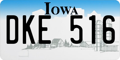 IA license plate DKE516