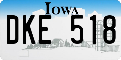 IA license plate DKE518