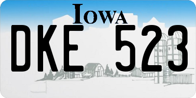 IA license plate DKE523