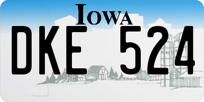 IA license plate DKE524