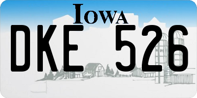 IA license plate DKE526