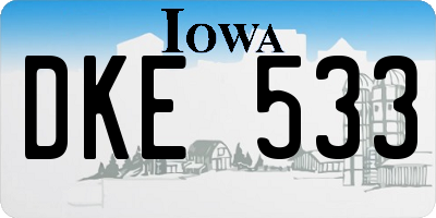 IA license plate DKE533