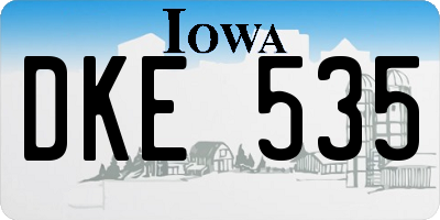 IA license plate DKE535