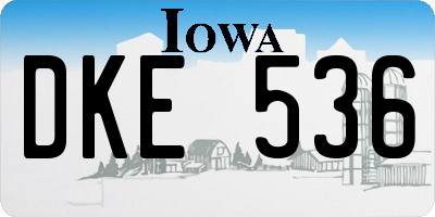 IA license plate DKE536