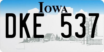 IA license plate DKE537