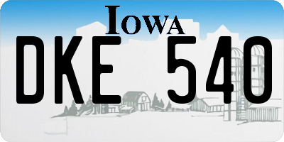 IA license plate DKE540