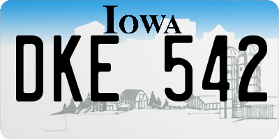 IA license plate DKE542