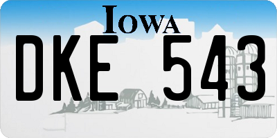 IA license plate DKE543