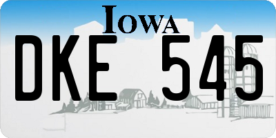 IA license plate DKE545