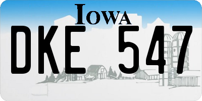 IA license plate DKE547