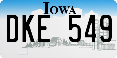 IA license plate DKE549