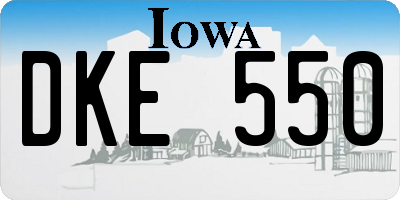IA license plate DKE550
