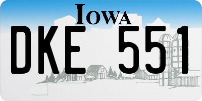 IA license plate DKE551