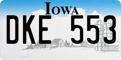 IA license plate DKE553