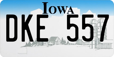 IA license plate DKE557