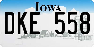 IA license plate DKE558