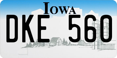 IA license plate DKE560