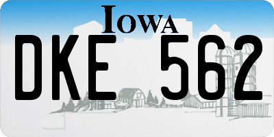 IA license plate DKE562