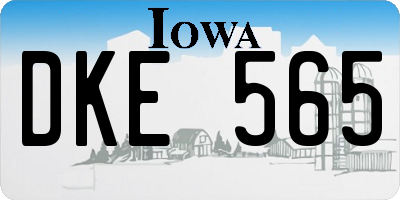 IA license plate DKE565