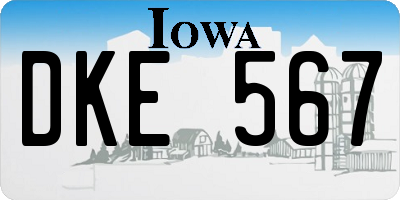 IA license plate DKE567