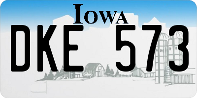 IA license plate DKE573