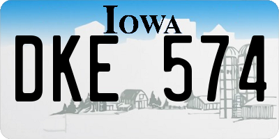 IA license plate DKE574