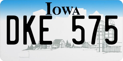IA license plate DKE575