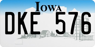 IA license plate DKE576