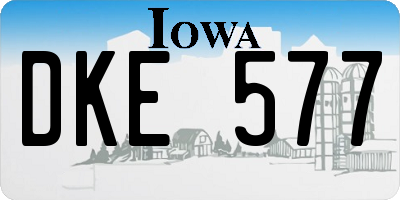 IA license plate DKE577