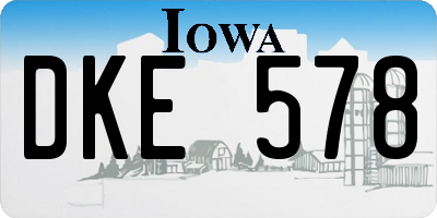 IA license plate DKE578