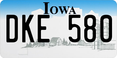 IA license plate DKE580