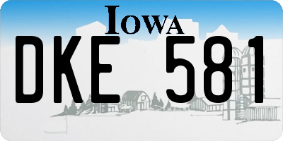 IA license plate DKE581