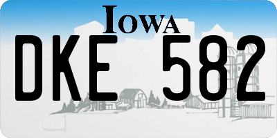 IA license plate DKE582