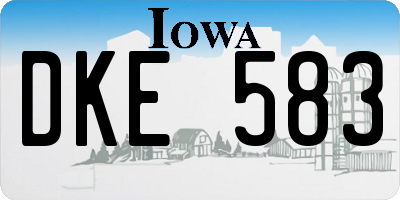 IA license plate DKE583
