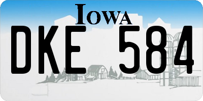 IA license plate DKE584