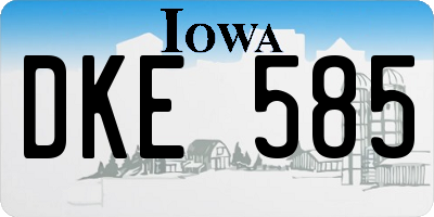 IA license plate DKE585