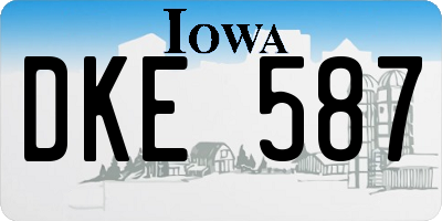 IA license plate DKE587