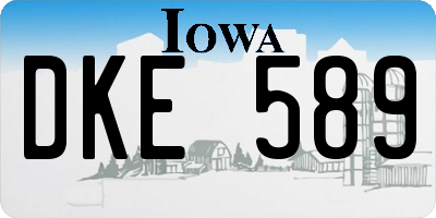 IA license plate DKE589