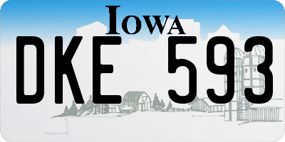 IA license plate DKE593