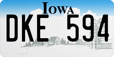 IA license plate DKE594