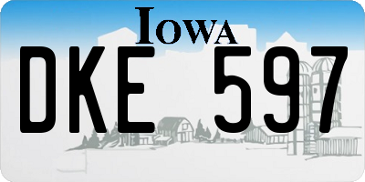 IA license plate DKE597