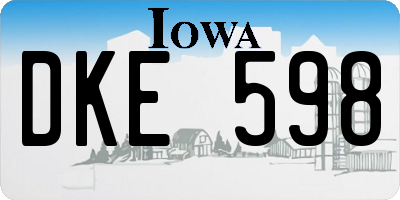 IA license plate DKE598