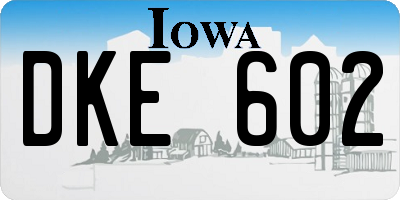 IA license plate DKE602