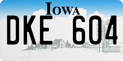 IA license plate DKE604