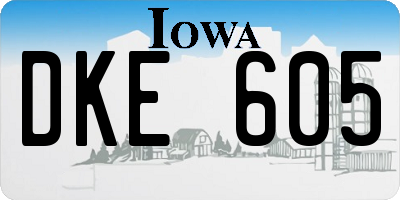 IA license plate DKE605