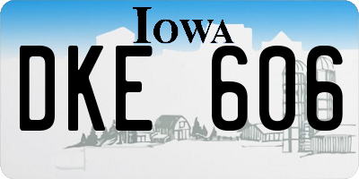 IA license plate DKE606
