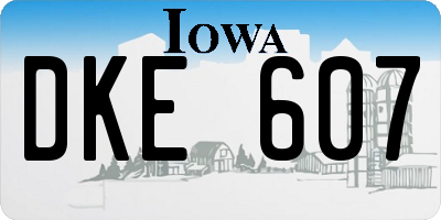 IA license plate DKE607