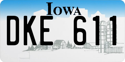 IA license plate DKE611