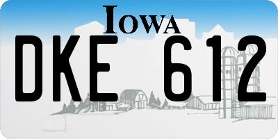 IA license plate DKE612