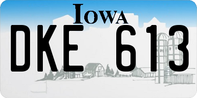 IA license plate DKE613
